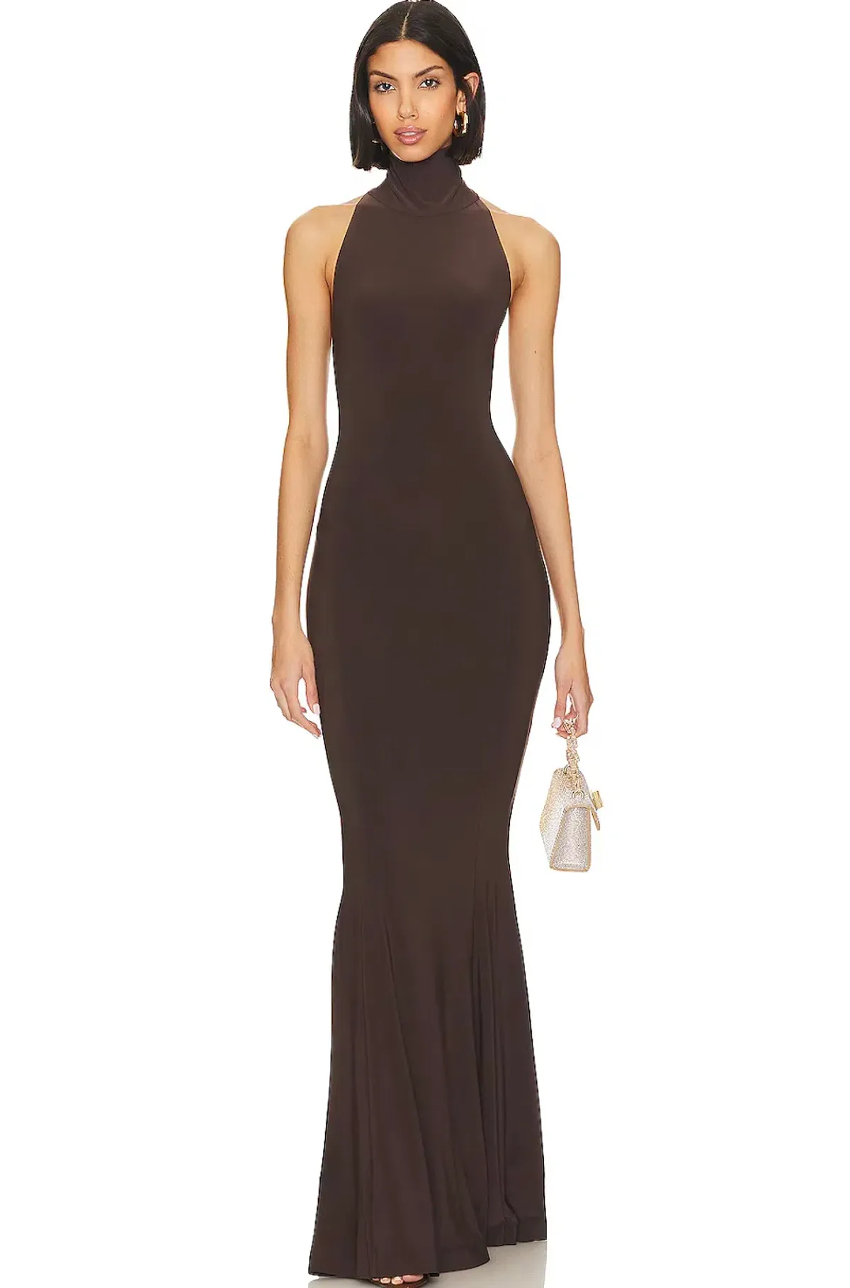 Norma Kamali Halter Turtle Fishtail Gown - Image 1