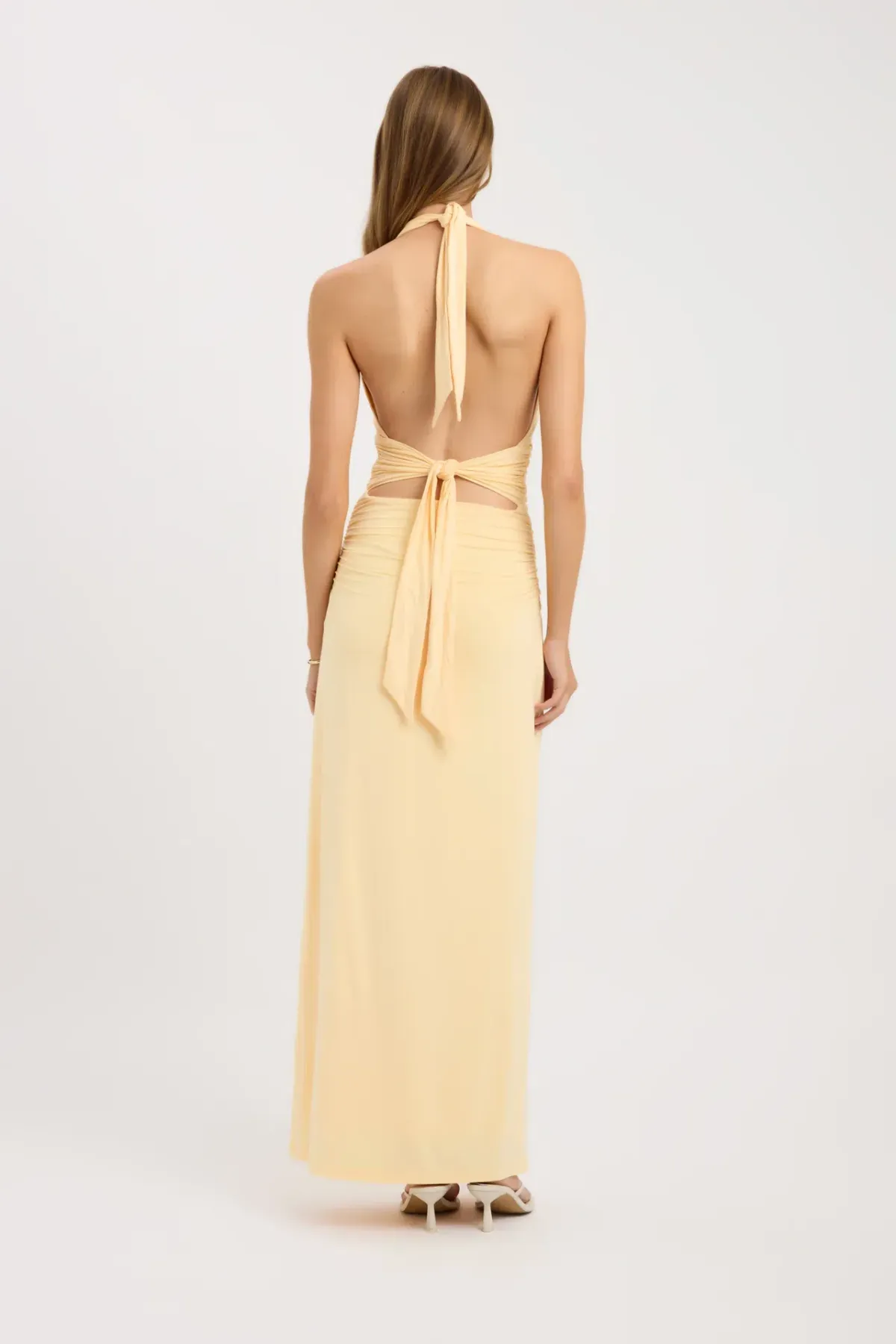 Kookai Leni Maxi Dress in Butter Popcorn size 12 - Image 3