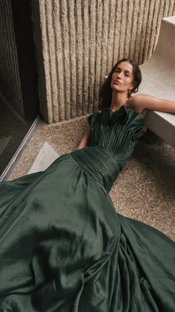 Aje Aquiline Gown in Hunter Green Size 16 for rent on The Volte - image 1