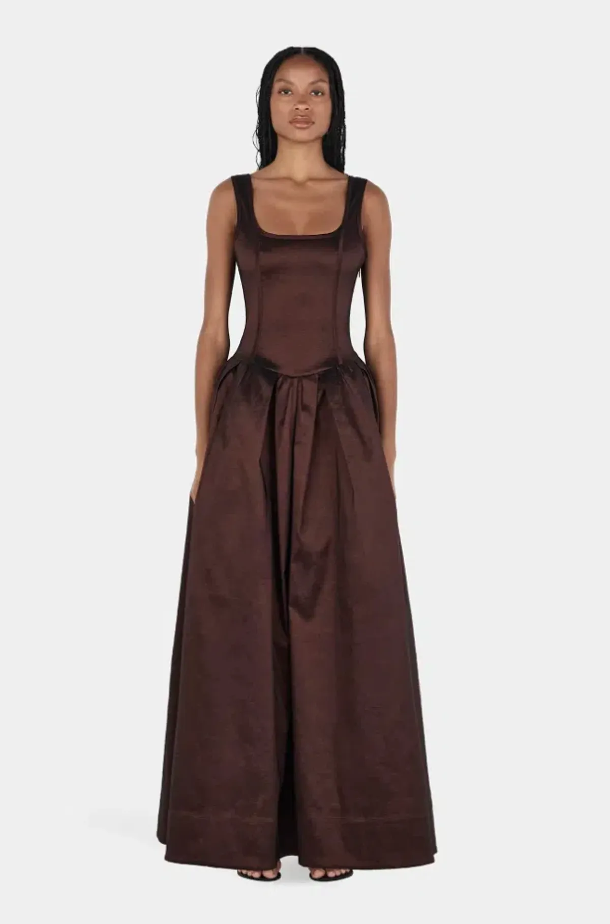 POSEY TAFFETA GOWN | CHOCOLATE - SIZE 6 - Image 1