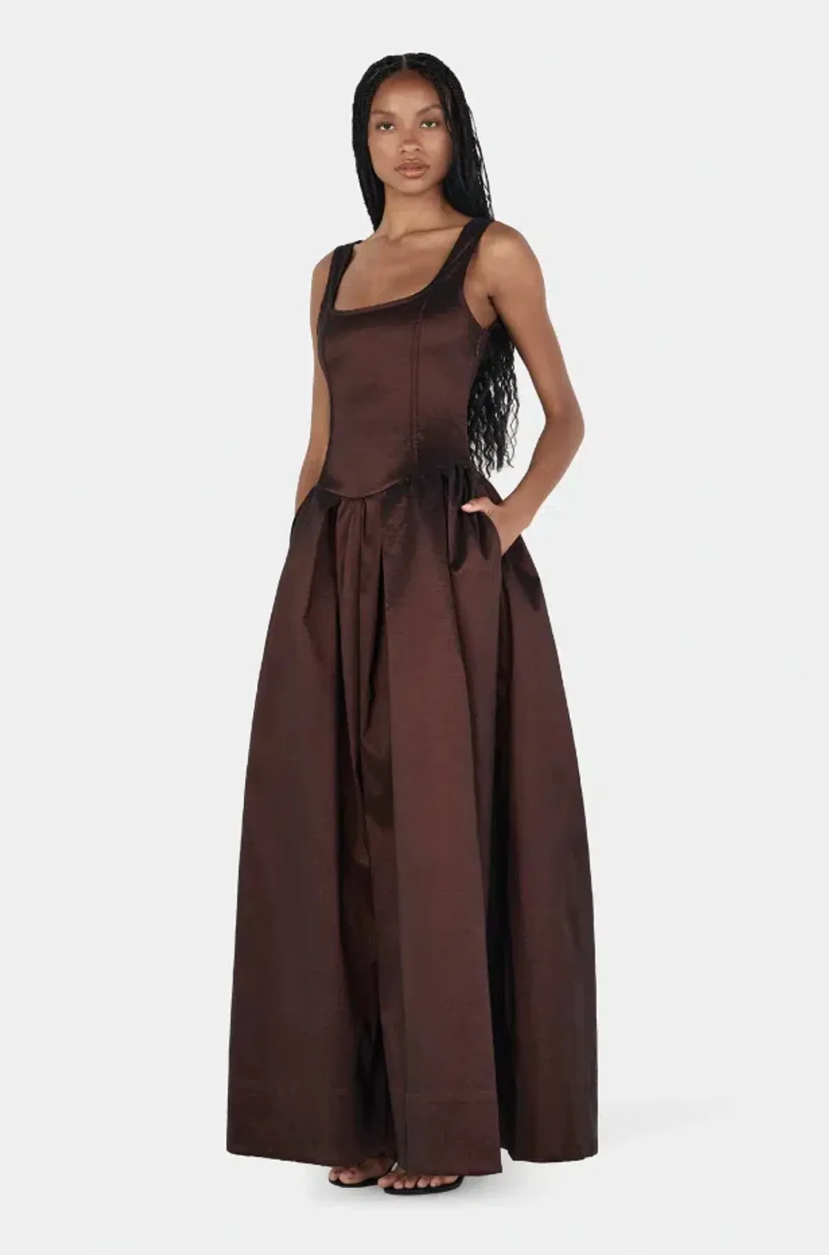 POSEY TAFFETA GOWN | CHOCOLATE - SIZE 8 - Image 2