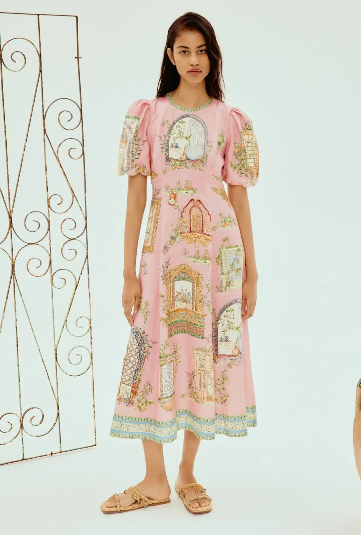 Alemais Monte Midi Dress in Pink Size 10 - Image 2