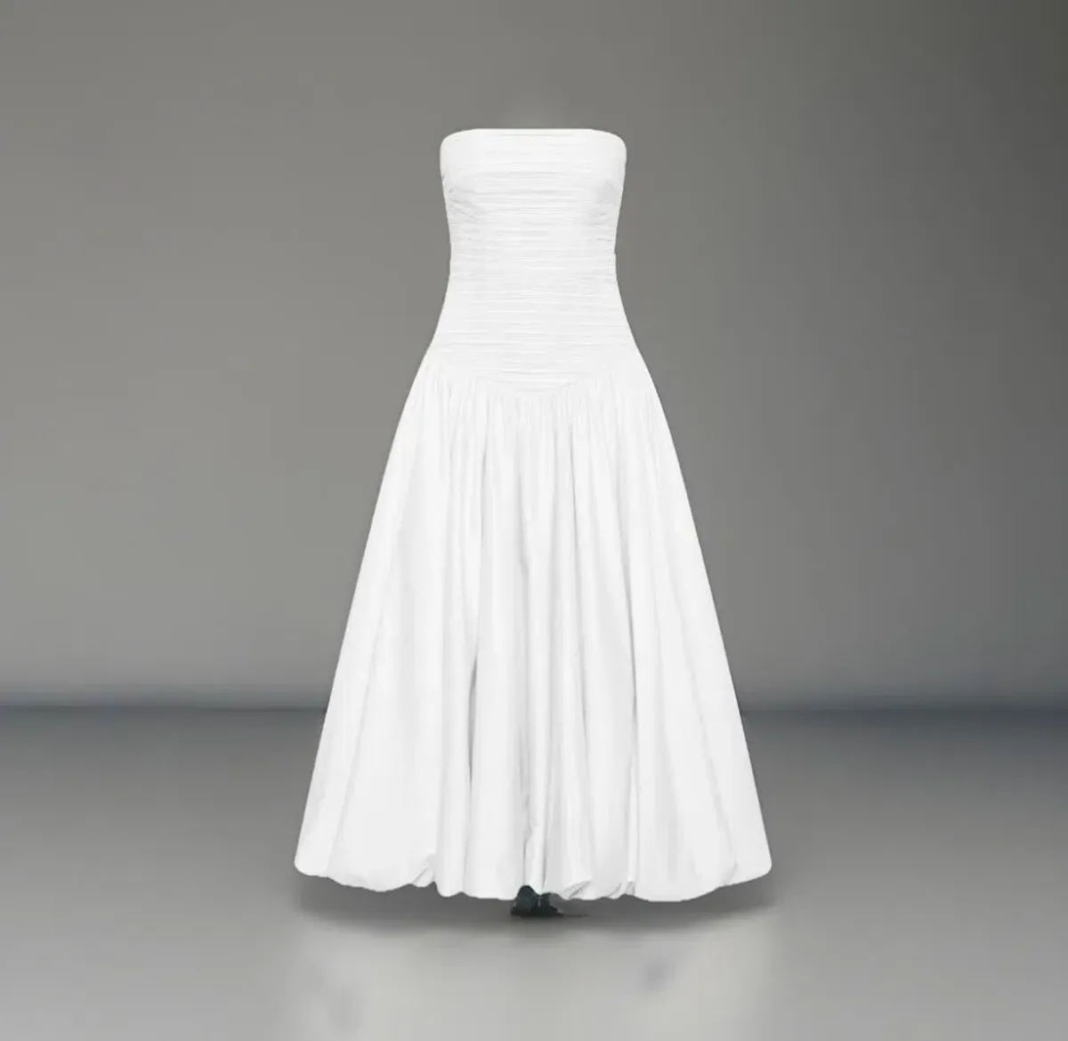 🤍 AJE Strapless Violette Bubble Hem MIDI Dress – White Formal Gown – Size 8 AU 🤍 - Image 2