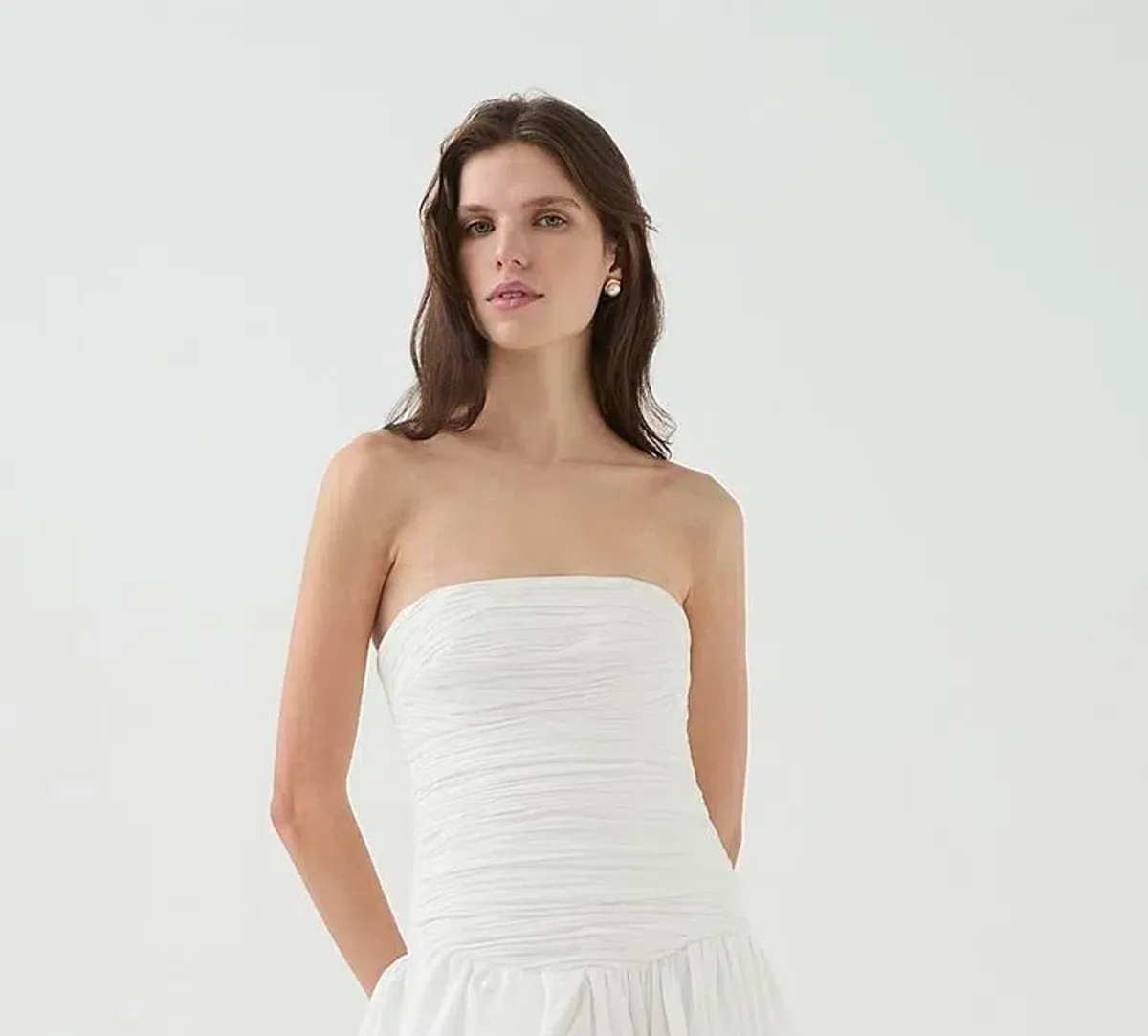 🤍 AJE Strapless Violette Bubble Hem MIDI Dress – White Formal Gown – Size 8 AU 🤍 - Image 6