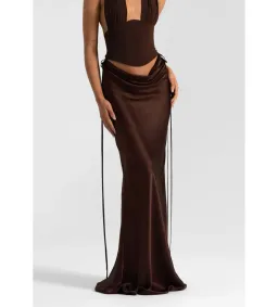 Natalie Rolt Evelyn Maxi Skirt in Espresso Size 1/AU8 for rent on The Volte - image 1
