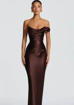 Babyboo Fashion Thalassa Maxi Dress Plum Brown 8 for rent on The Volte - image 1