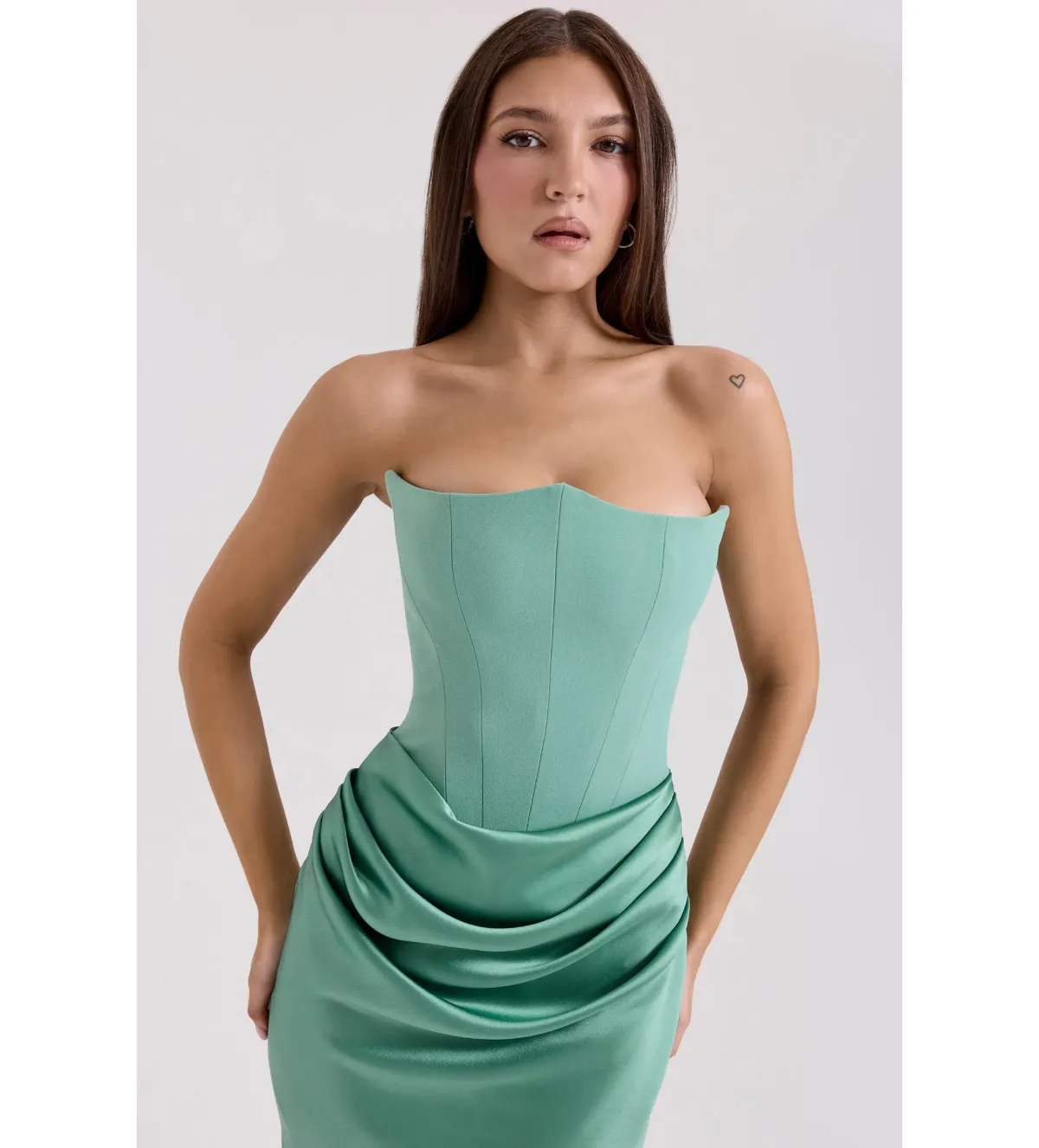 House Of CB Persephone Strapless Corset Maxi Dress in Jade Size L/AU12 - Image 2