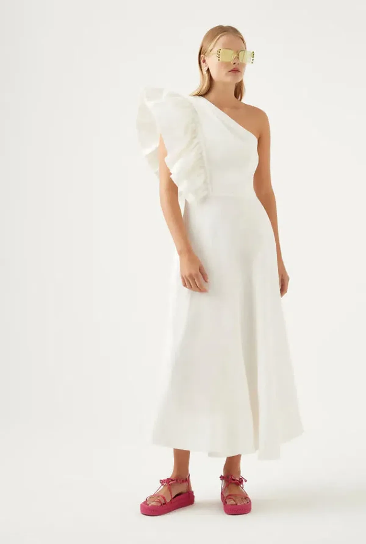 AJE BONJOUR ASYMMETRICAL MAXI DRESS IN IVORY SIZE 6 - Image 1