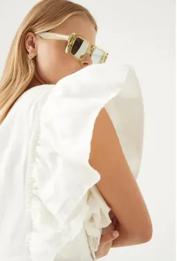 AJE BONJOUR ASYMMETRICAL MAXI DRESS IN IVORY SIZE 6 for rent on The Volte - image 3