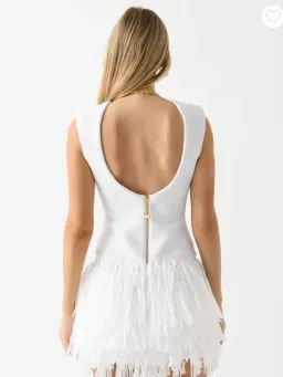 Aje Rushes Raffia Knit Mini Dress white size M (10) for rent on The Volte - image 7