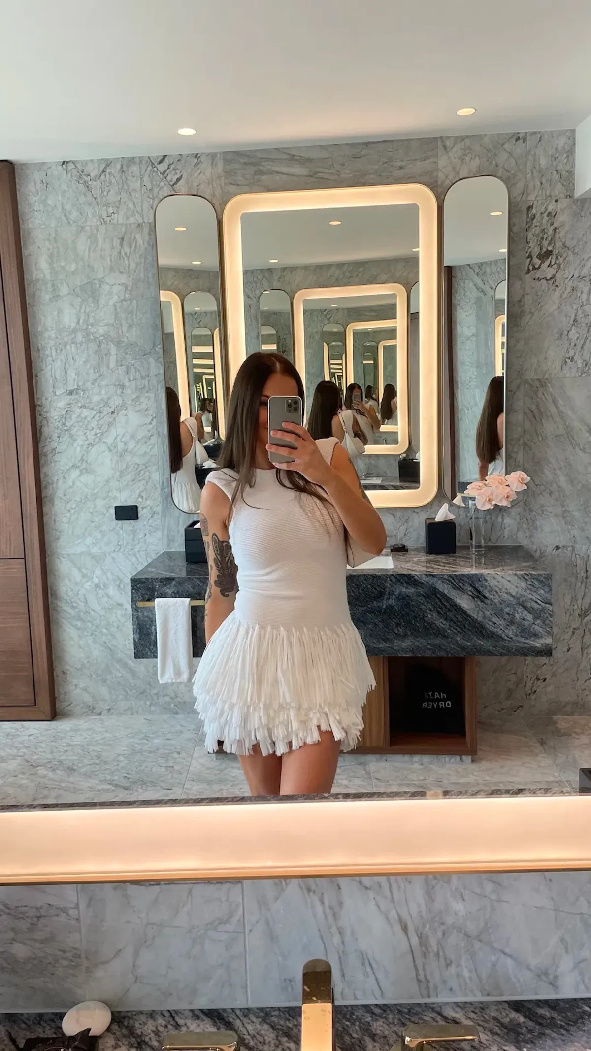 Aje Rushes Raffia Knit Mini Dress white size M (10) - Image 4