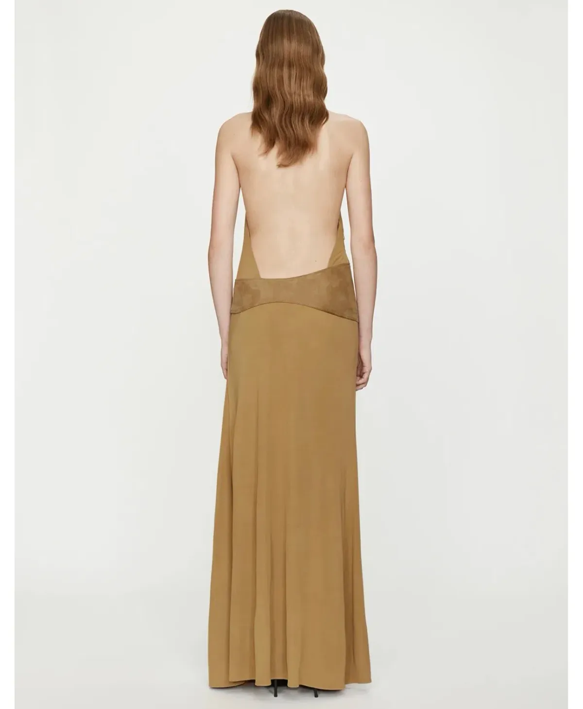 Christopher Esber - Contour Suede Belted Jersey Halter Gown, Size 8  - Image 3