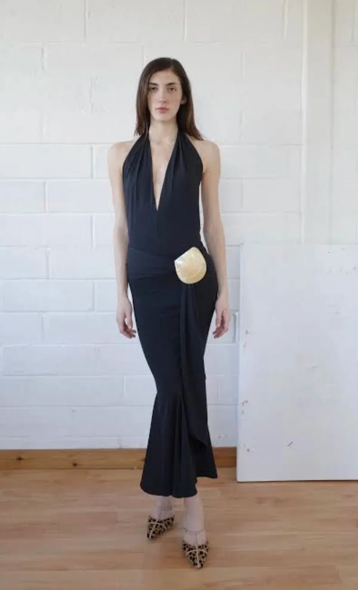 Conner Ives - Recycled Spandex Shell Belt Maxi Dress, Size M  - Image 4