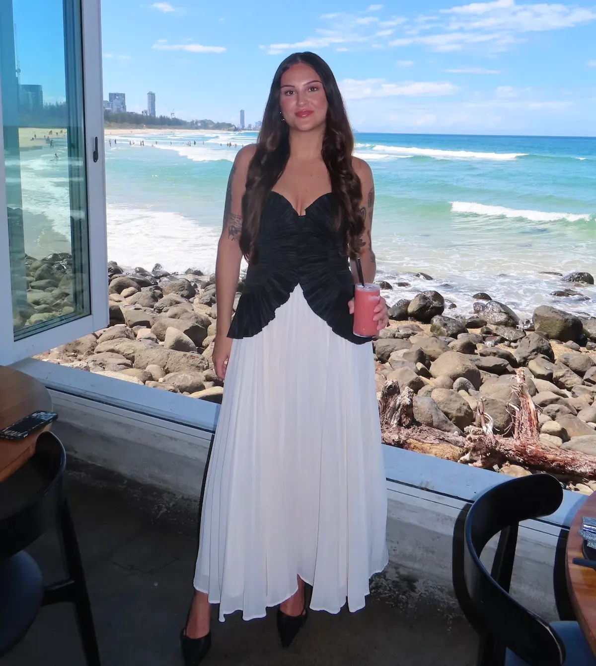 Sheike SORAYA MAXI DRESS Black & White size 10 - Image 4