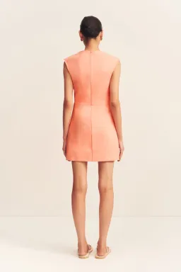 Shona Joy Lani Draped Mini Dress Peach Size 10 for rent on The Volte - image 2