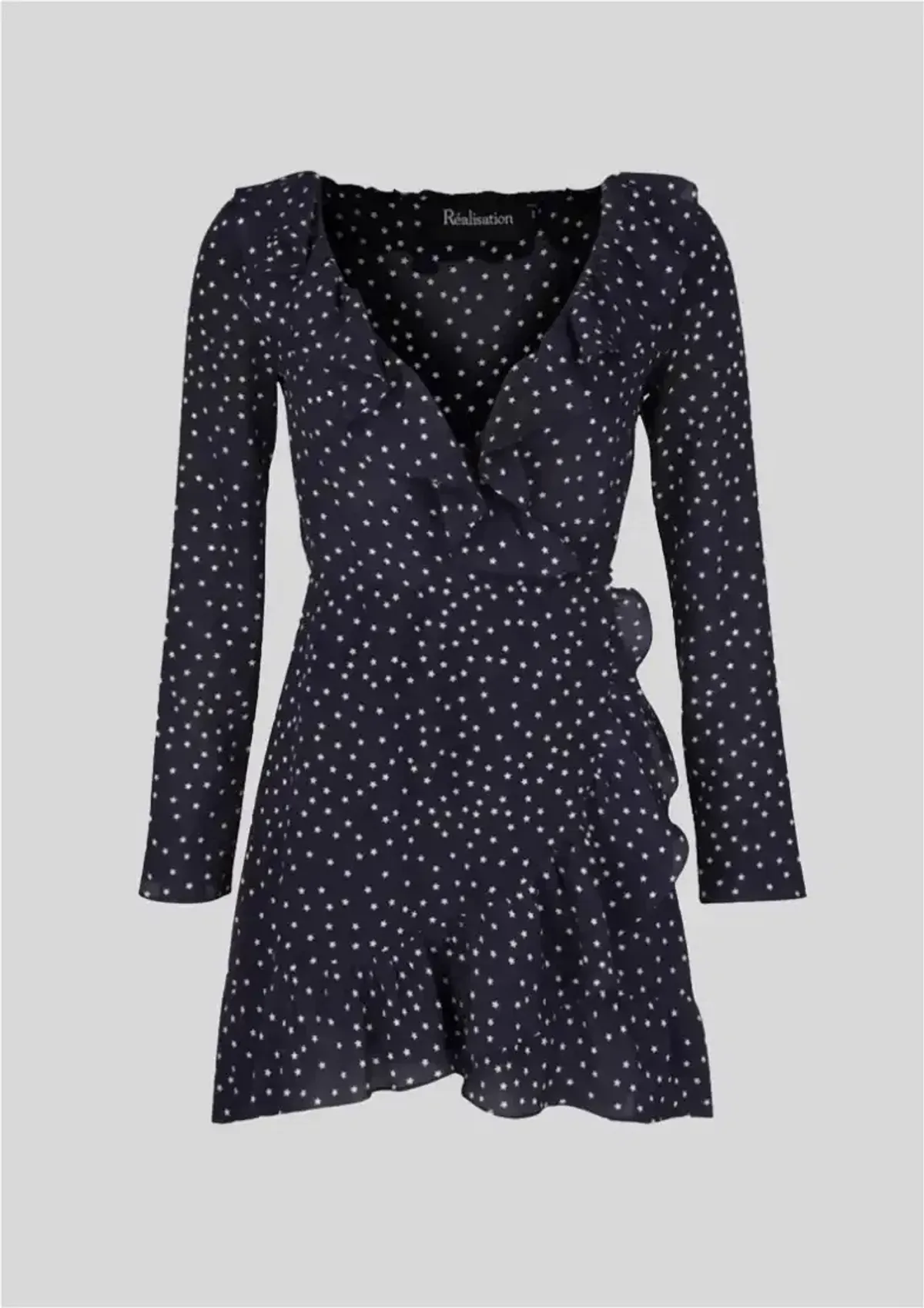 REALISATION PAR THE ALEXANDRA MINI DRESS NAVY STAR SIZE 12 - Image 3