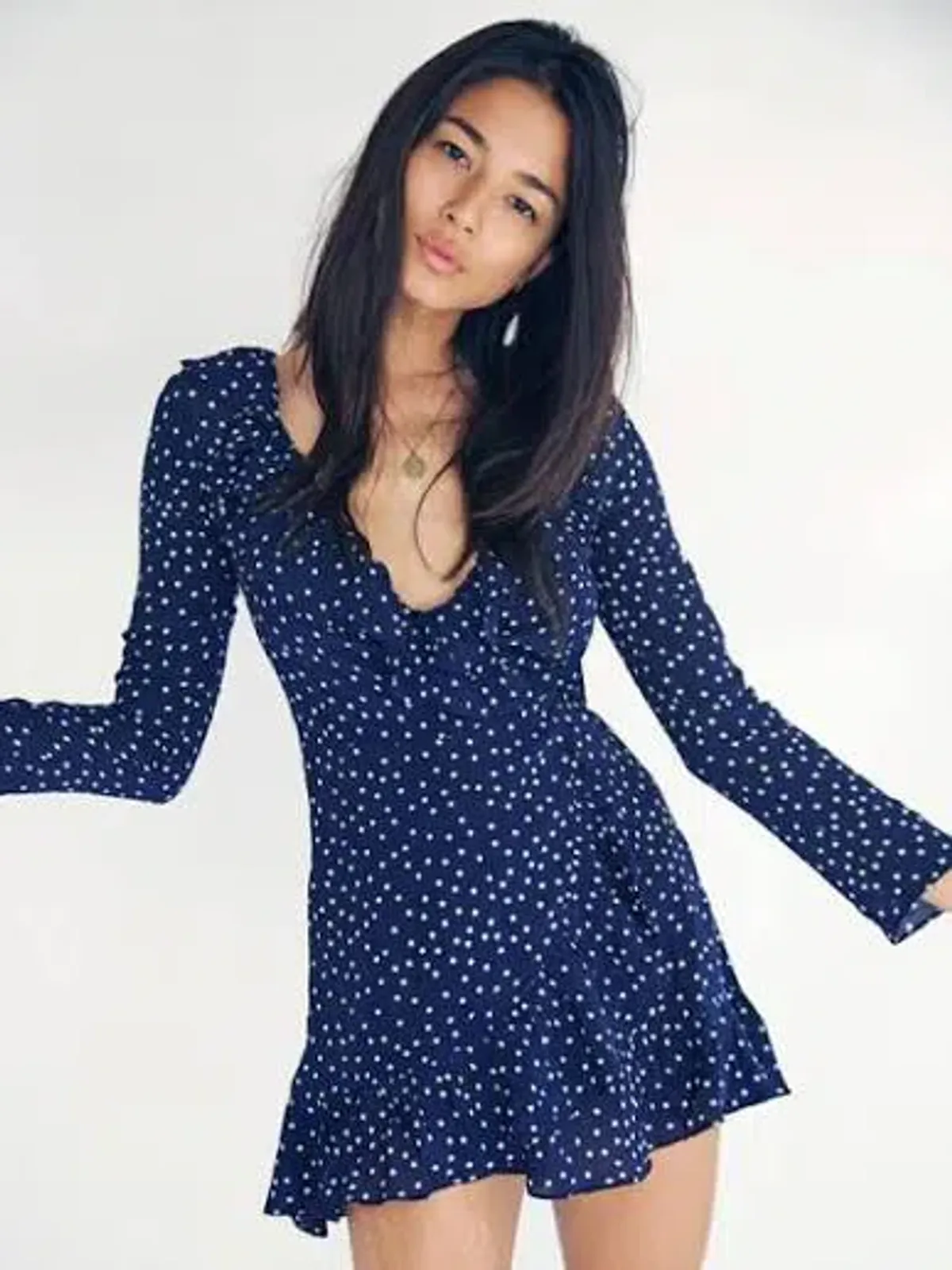 REALISATION PAR THE ALEXANDRA MINI DRESS NAVY STAR SIZE 12 - Image 2