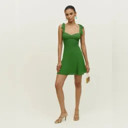 REFORMATION NADIRA MINI DRESS GREEN SIZE 8 for rent on The Volte - image 2