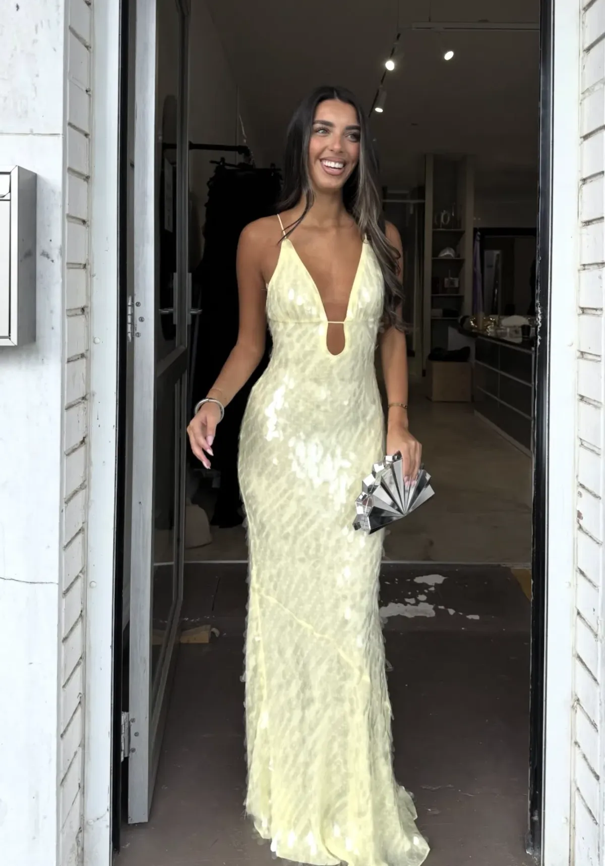 MISHA SAPPHIRE SEQUIN MAXI DRESS  - Image 1