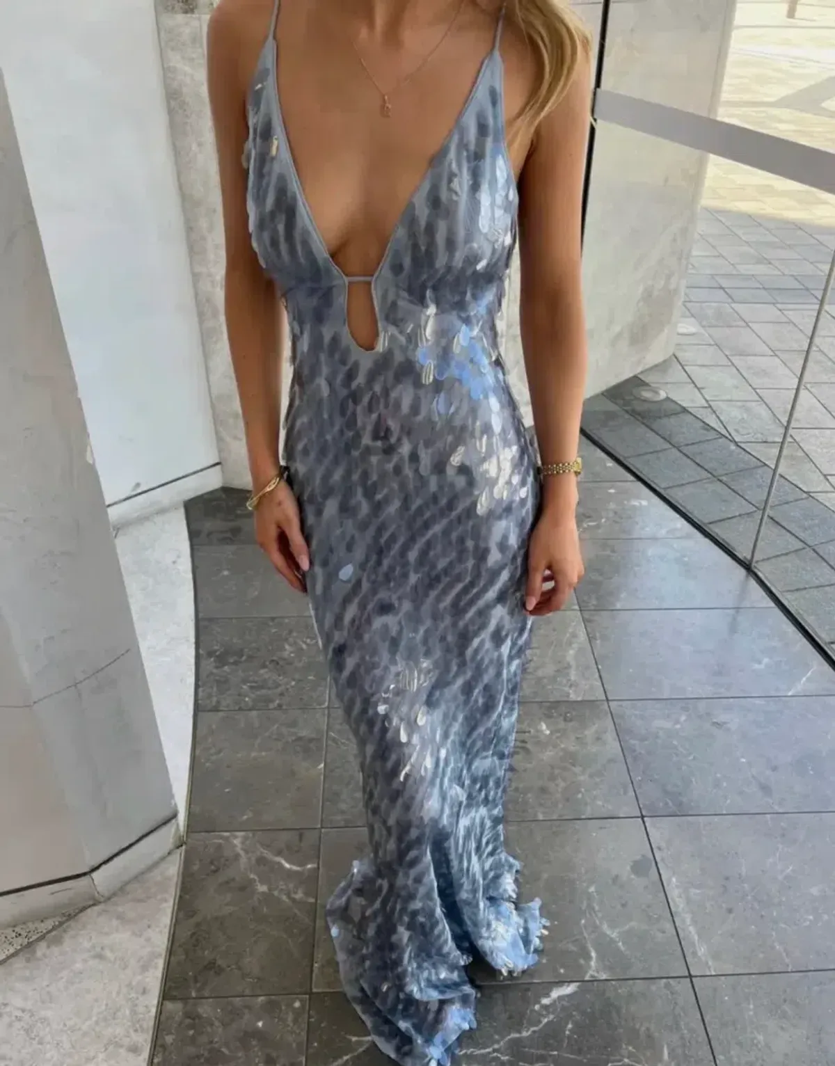 MISHA SAPPHIRE SEQUIN MAXI DRESS - Image 2