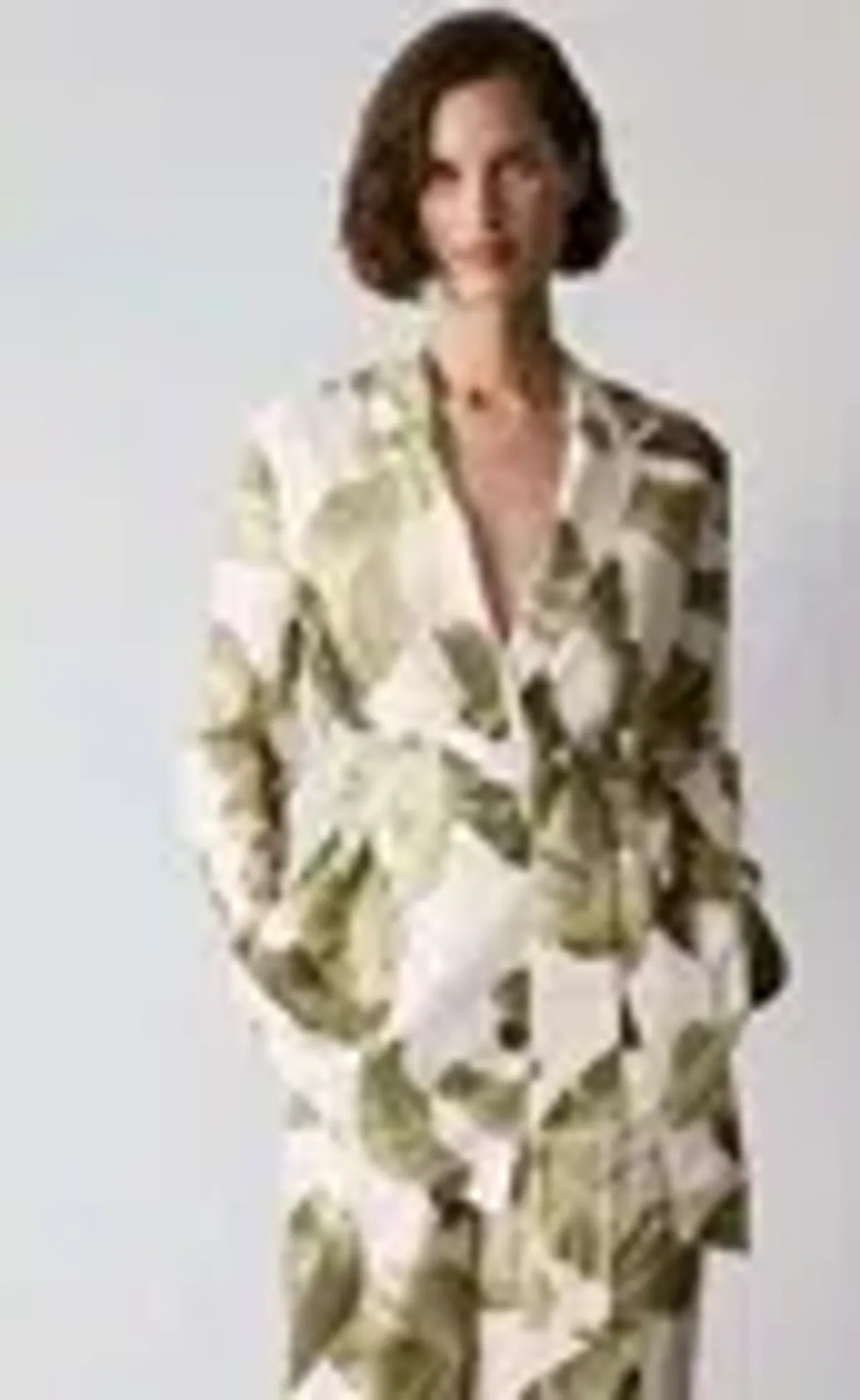 New TRENERY 2-Piece Suit, Palm Leaf Print Green & Pale Pink [10] Pants & Jacket 🩷 - Image 5