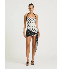 Benni Marnie Mini Dress in Black/White Polka Size AU10 for rent on The Volte - image 1