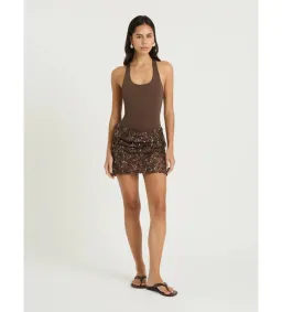 Benni Ariel Mini Dress in Cocoa Size AU10 for rent on The Volte - image 1