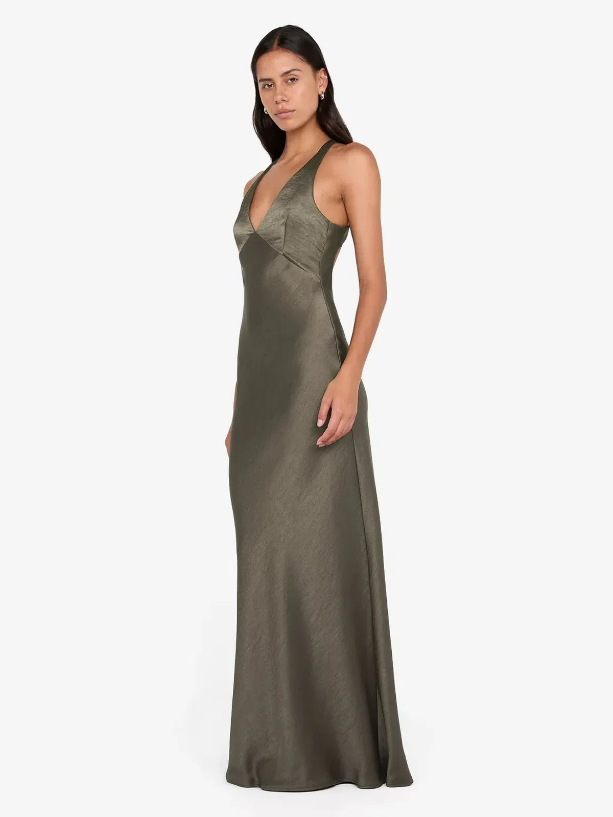 The Dreamer V Neck Dress in Dark Willow - Image 3