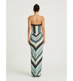 Benni Rumi Strapless Maxi Dress in Ocean Stripe Size AU8 for rent on The Volte - image 4