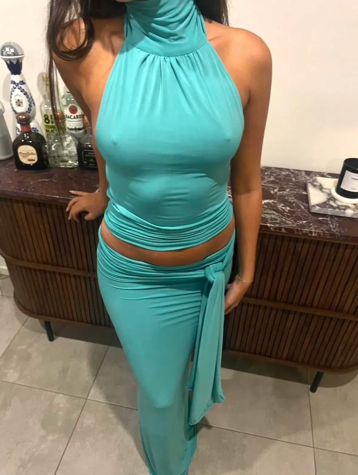 Penny Set handmade size xs aqua - Image 1