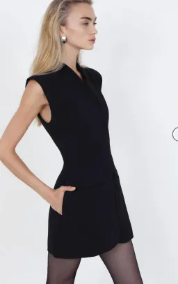 Cross Mini Dress Black - Size 8 - Capsule Wardobe for rent on The Volte - image 5