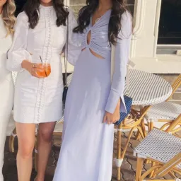 Scanlan Theodore Lilac Crepe Knit Keyhole Dress Size Small for rent on The Volte - image 2