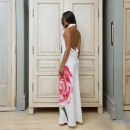 WITH HARPER LU Cowl Slip Dress - White Rose Size Medium (10) for rent on The Volte - image 5