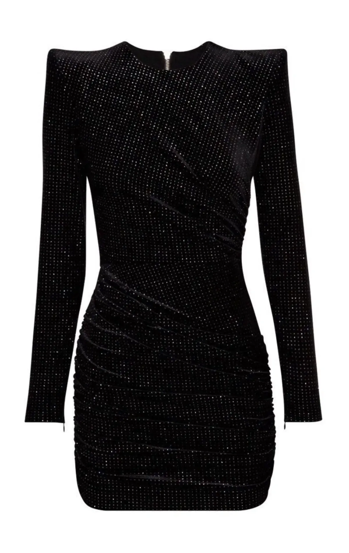 Alex Perry Raine Velvet Crystal Mini Dress Black Size 12  RRP $3,800 - Image 1