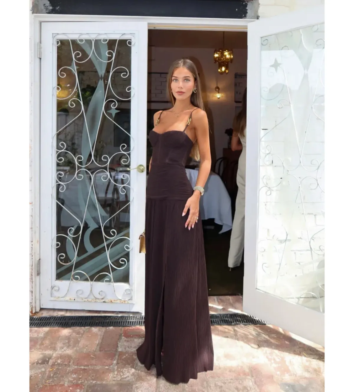 Manning Cartell Double Time Pleat Dress in Dark Chocolate Size AU10 - Image 2