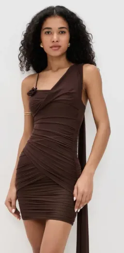 MAYGEL CORONEL HILVAN MINI DRESS WOOD COLOUR for rent on The Volte - image 3