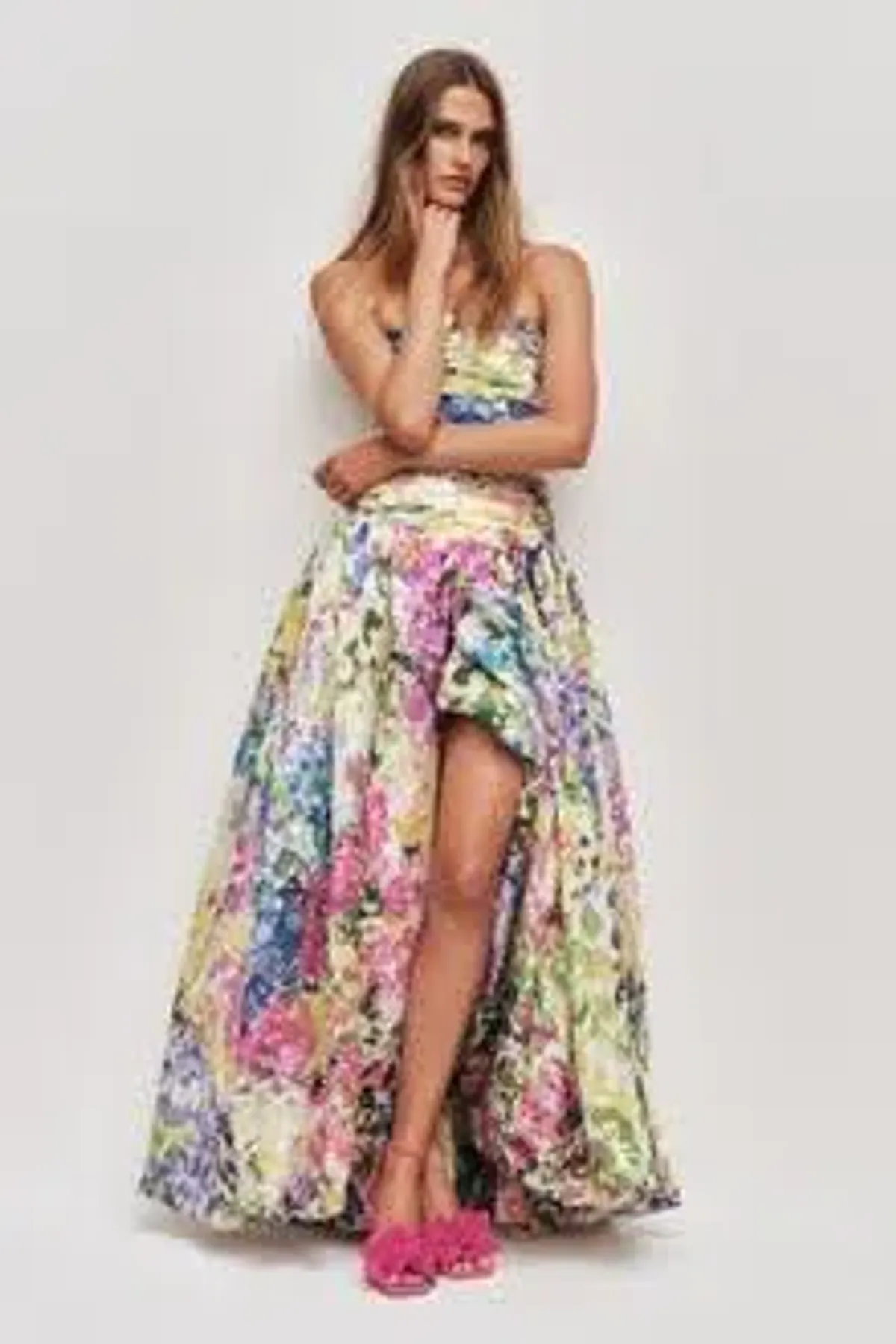 🪻AJE Strapless Dahlia Gown in Lavandula - Size 14 AU - Colourful Floral Print Maxi Dress 🪻 - Image 9