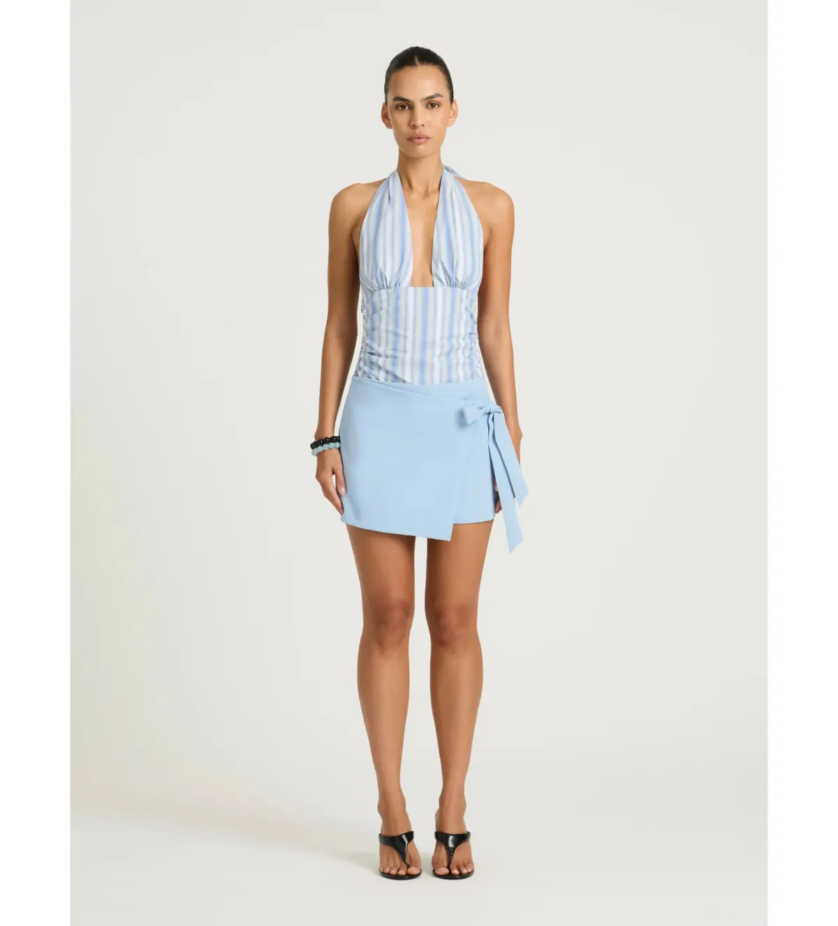 Benni Tiano Mini Dress in Blue Stripe Size AU8 - Image 1