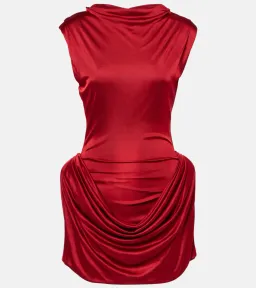Magda Butrym red draped cowl-neck Mini size 12 for rent on The Volte - image 1