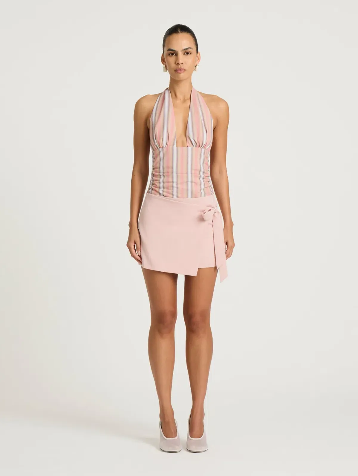 Benni Tiano Mini Dress Pink Stripe Size 8 - Image 1