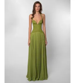 Fenity Gaia Halter Dress in Green Size XS for rent on The Volte - image 1