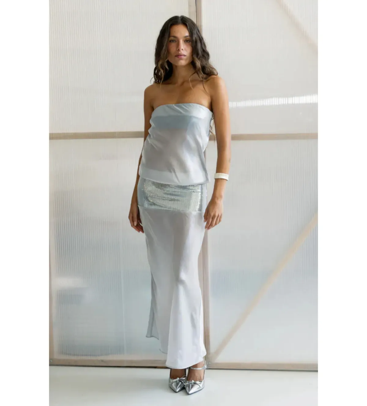 Mode Mischief Studios Melt Maxi Dress in Moonwater Size M/AU10 - Image 2