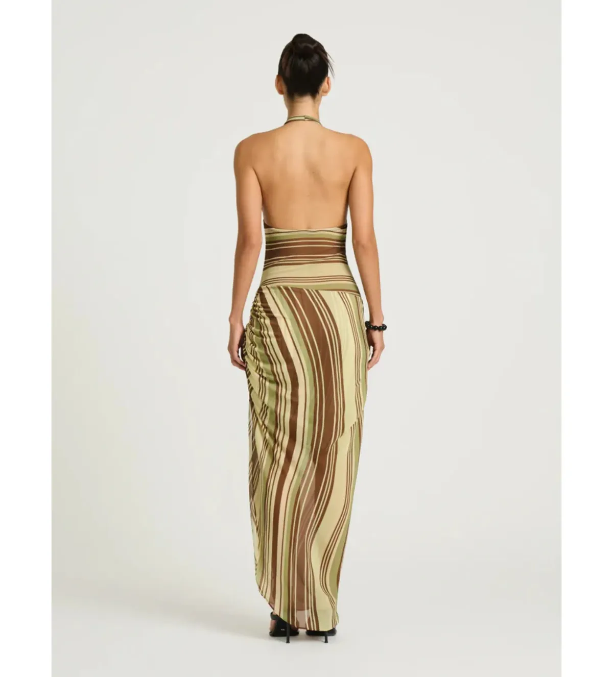 Benni Marnie Maxi Dress in Earth Stripe Size AU6 - Image 3