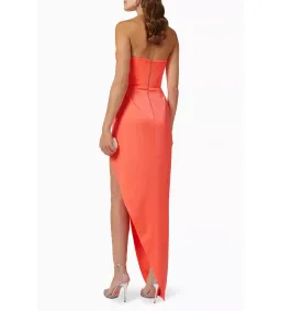 Alex Perry Harland Draped Satin Gown in Orange Size S/AU8 for rent on The Volte - image 2