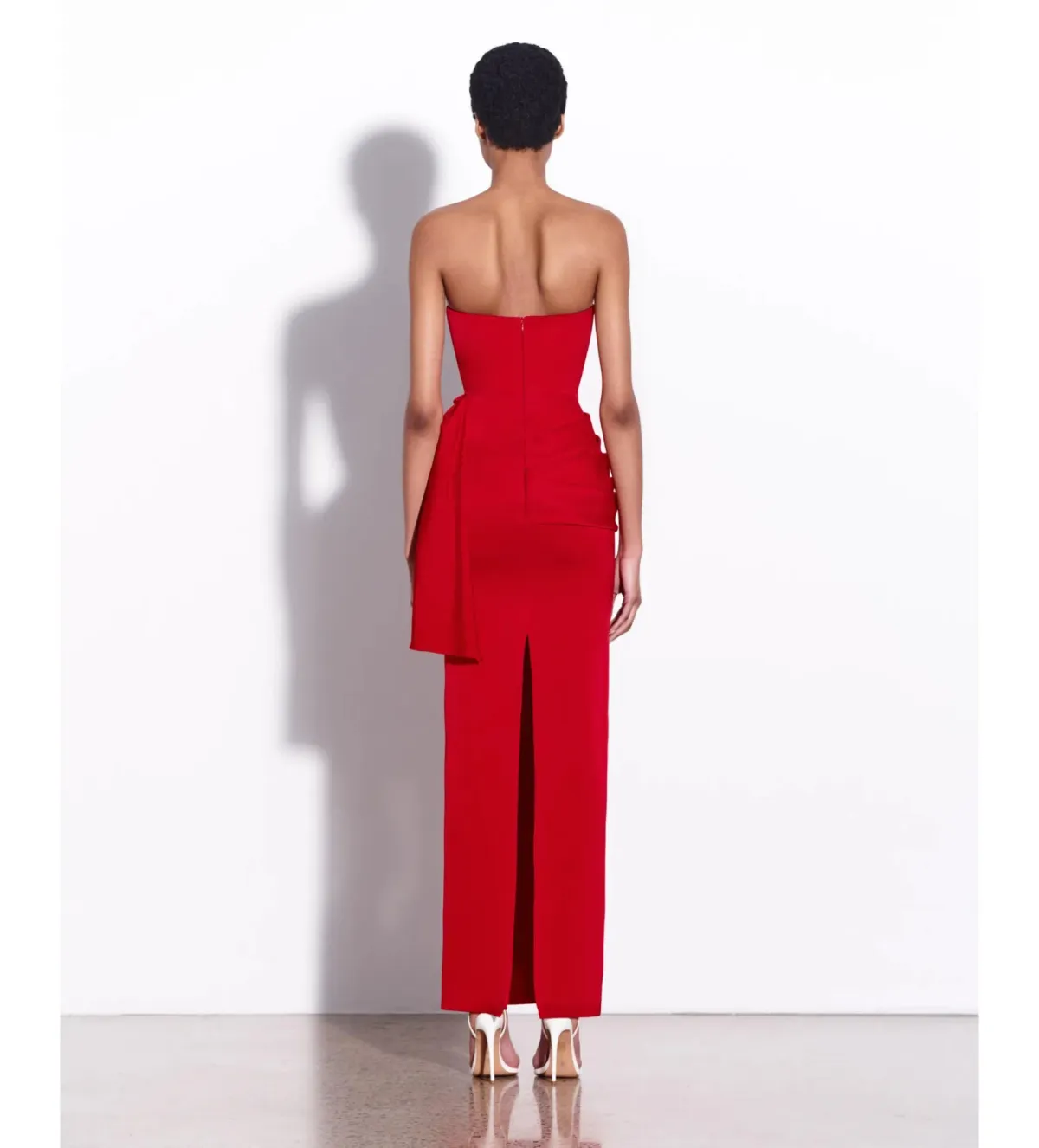 Alex Perry Strapless Corset Tiered Satin Crepe Gown in Red Size XXS/AU4 - Image 2