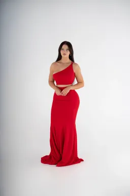 Gossip Gowns Jane Maxi Gown Set Chilli Red for rent on The Volte - image 1