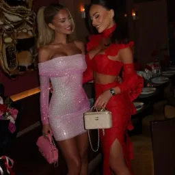 Self-Portrait Contour Print Embellished Pink Mini Dress for rent on The Volte - image 4