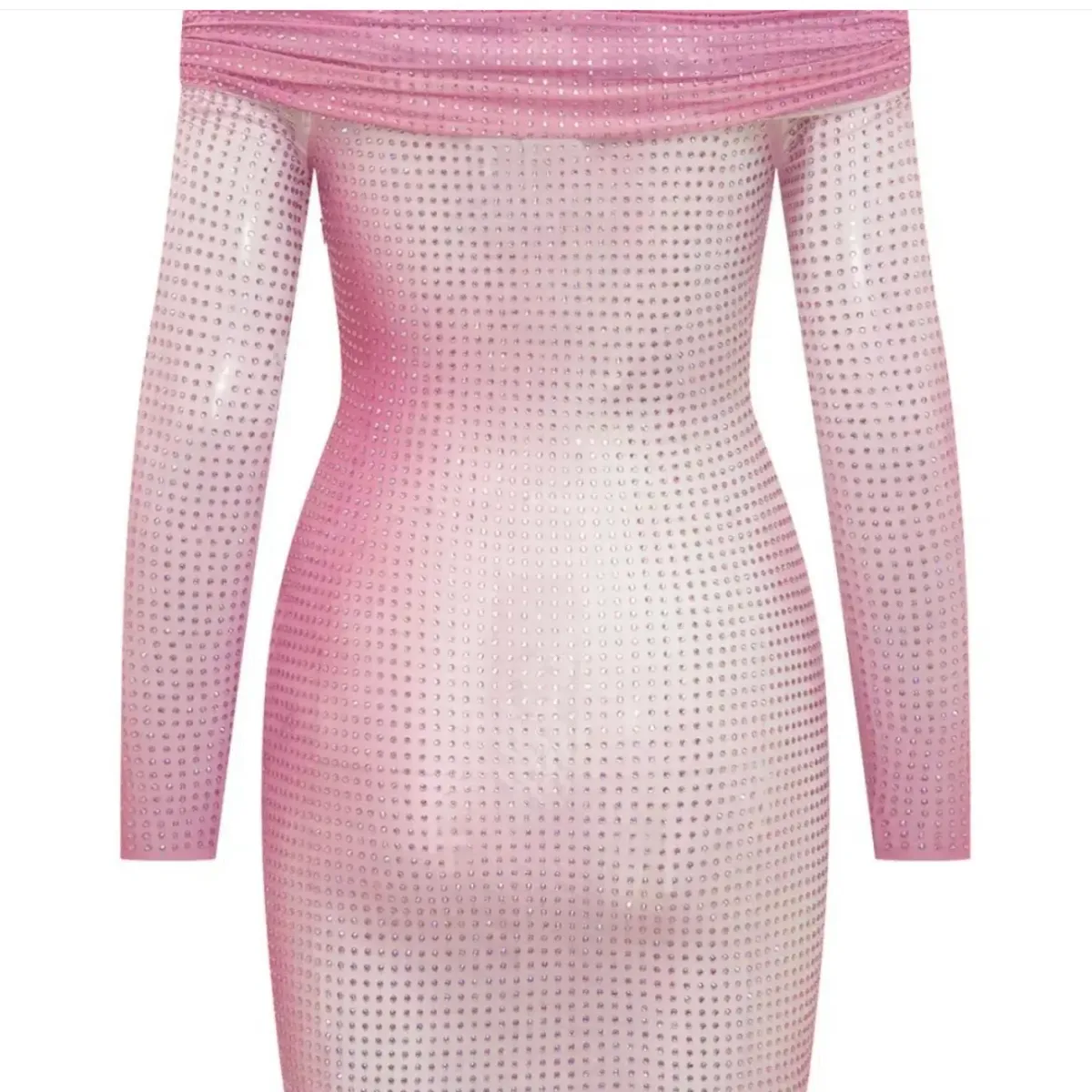 Self-Portrait Contour Print Embellished Pink Mini Dress - Image 6