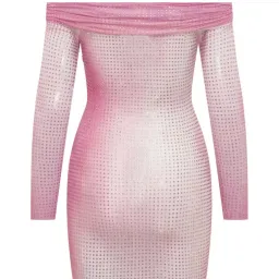 Self-Portrait Contour Print Embellished Pink Mini Dress for rent on The Volte - image 6