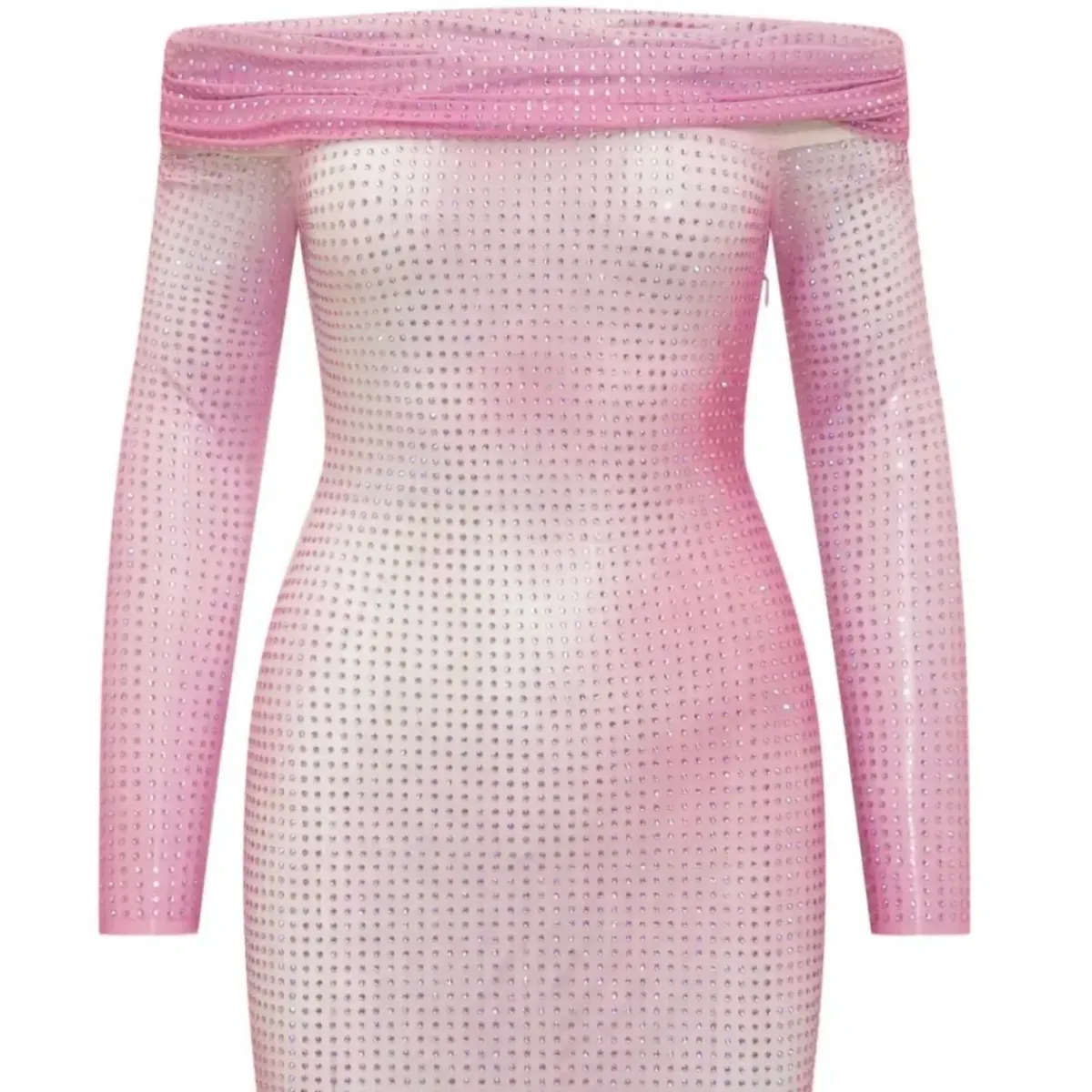 Self-Portrait Contour Print Embellished Pink Mini Dress - Image 7